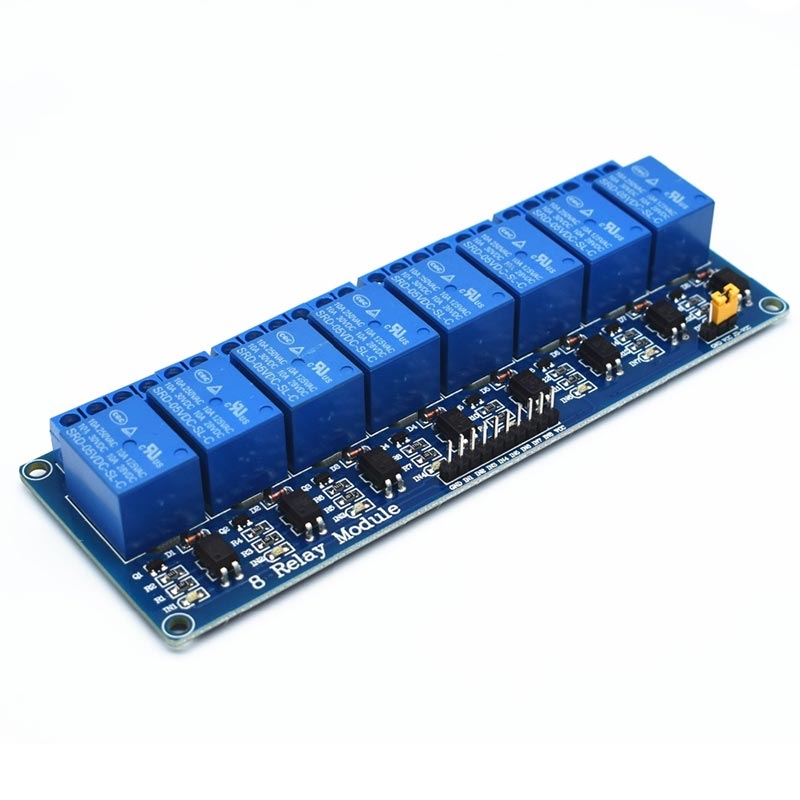 8-канальный модуль реле с оптопарами 5V (до 10А)